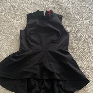 Black long high neck top